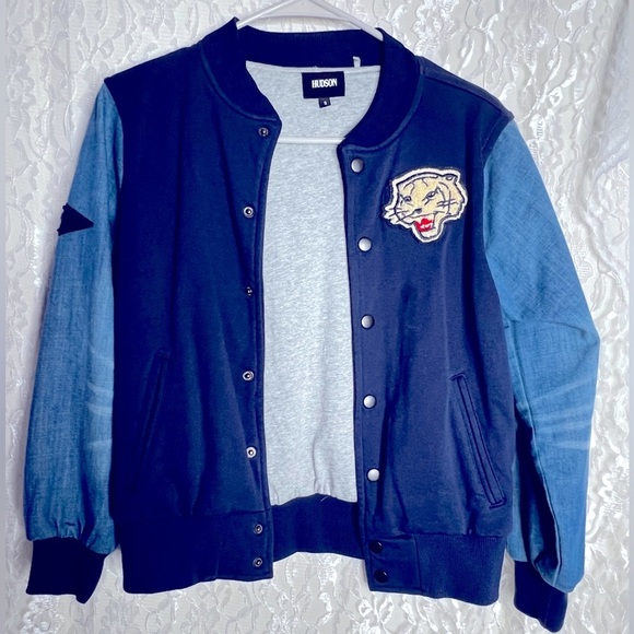 Hudson Denim Tiger Patched Jacket Y2K - Picture 1 of 7